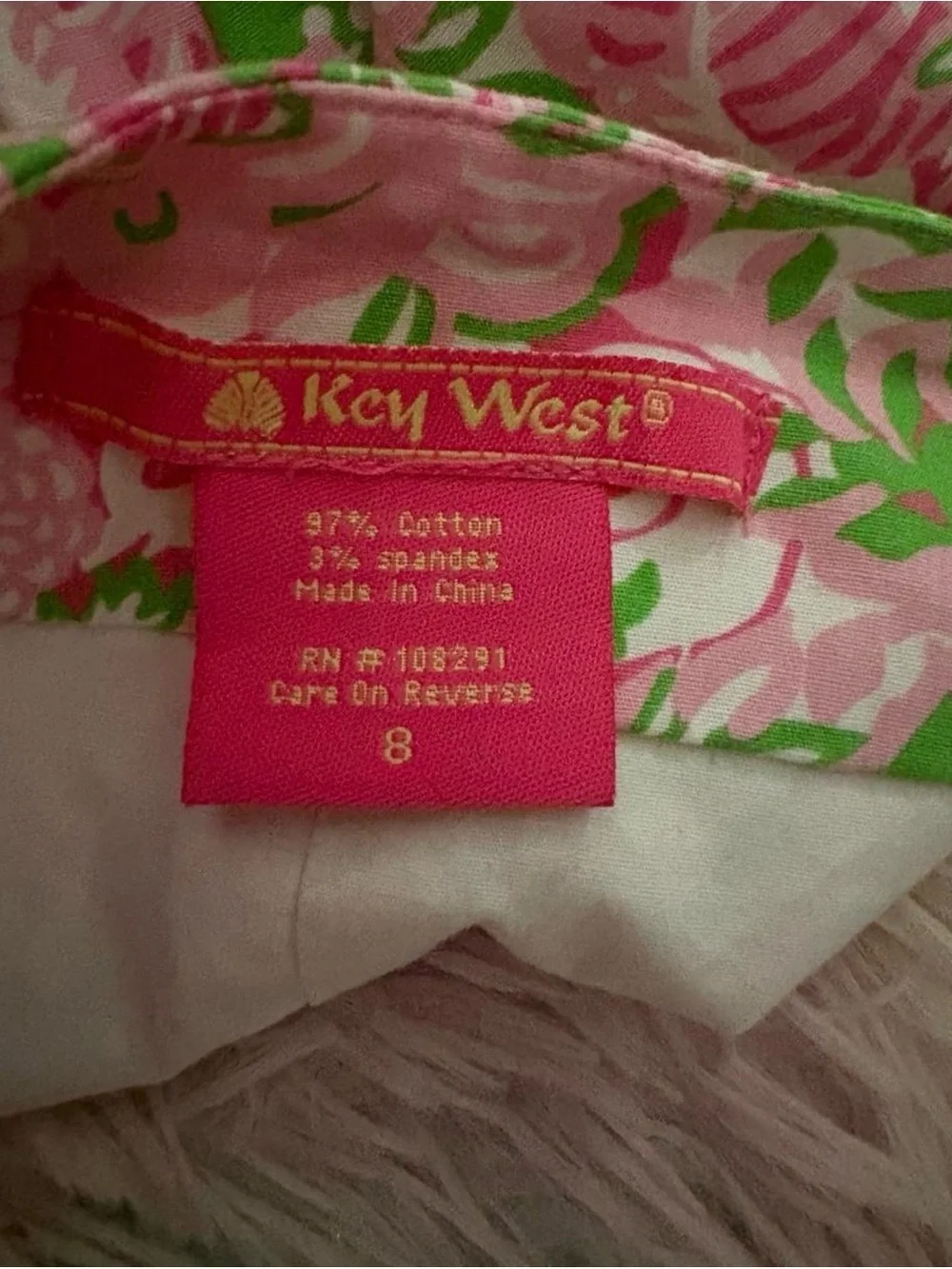 Pink & Green Animal Print Cotton Skirt with Lace Trim